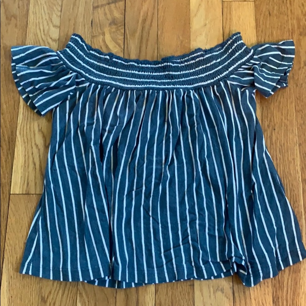 off the shoulder stripped top